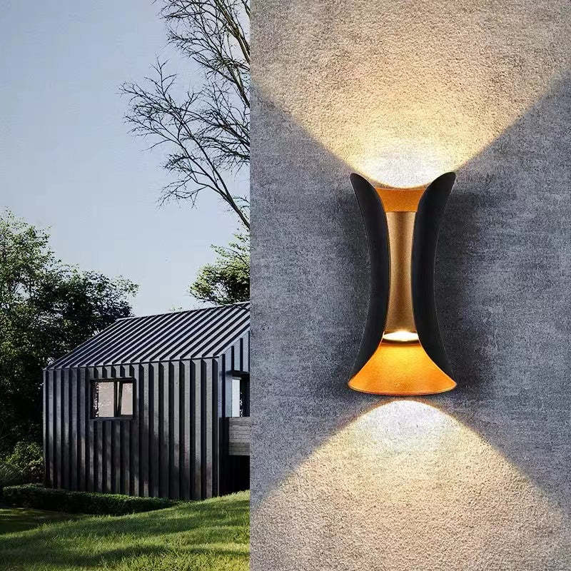 Outdoor Wall Lamp Metal Black White LED Modern Design Garden Terrace Entrance Facade Cozy | Sansoti