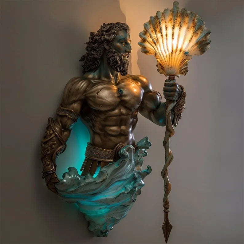 Handmade wall lamp with LED lighting fantasy figures – magical ambient lighting for living room bedroom – wireless wall decoration with warm white light | Sansoti