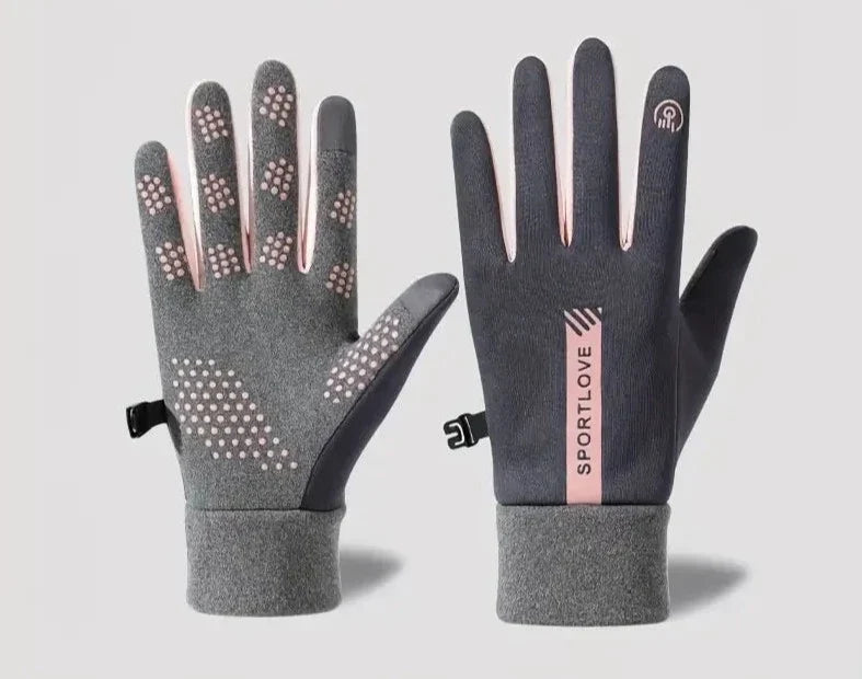 Thermal Gloves with Touchscreen and Non-Slip Grip for Outdoor Activities Winter Black Gray | Sansoti