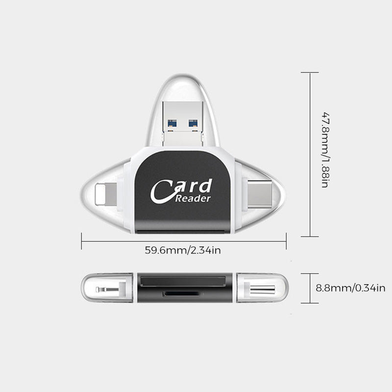 Card Reader 4 In 1 USB C Lightning SD Micro SD USB 3.0 | Sansoti