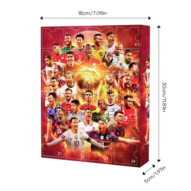 Voetbal Adventskalender 2026 met 24 Speelfiguren voor Jonge Fans Kerst Countdown Cadeauset December Festiviteit | Sansoti
