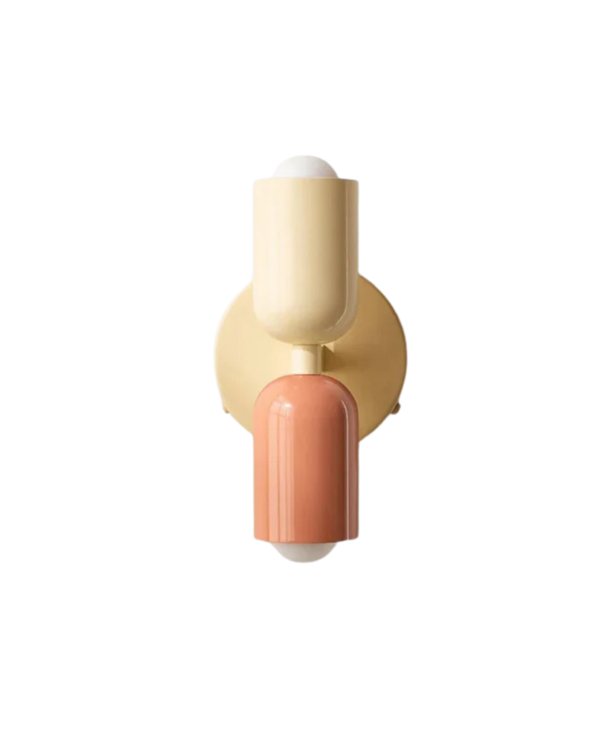 Double Wall Lamp with Round Lampshades – Modern Design in Green, Beige, Red or Pink – Ambient Lighting for Bedroom, Living Room and Hall | Sansoti