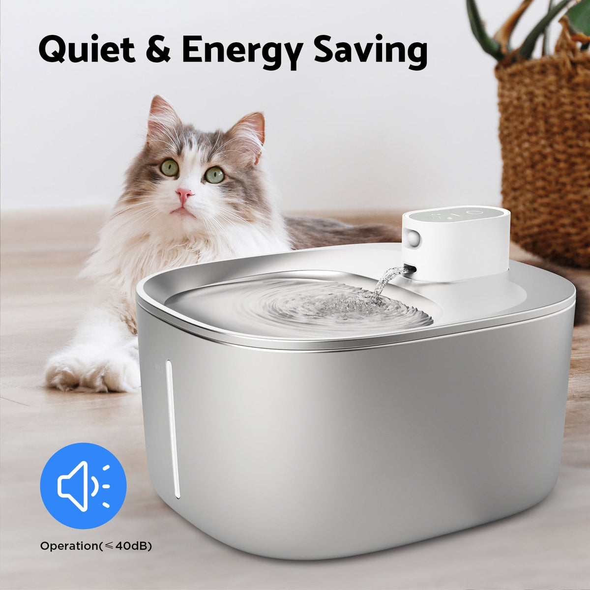 Slimme RVS Drinkfontein voor Katten en Kleine Honden 4L – Draadloos met Filter en Stil Waterpomp | Sansoti