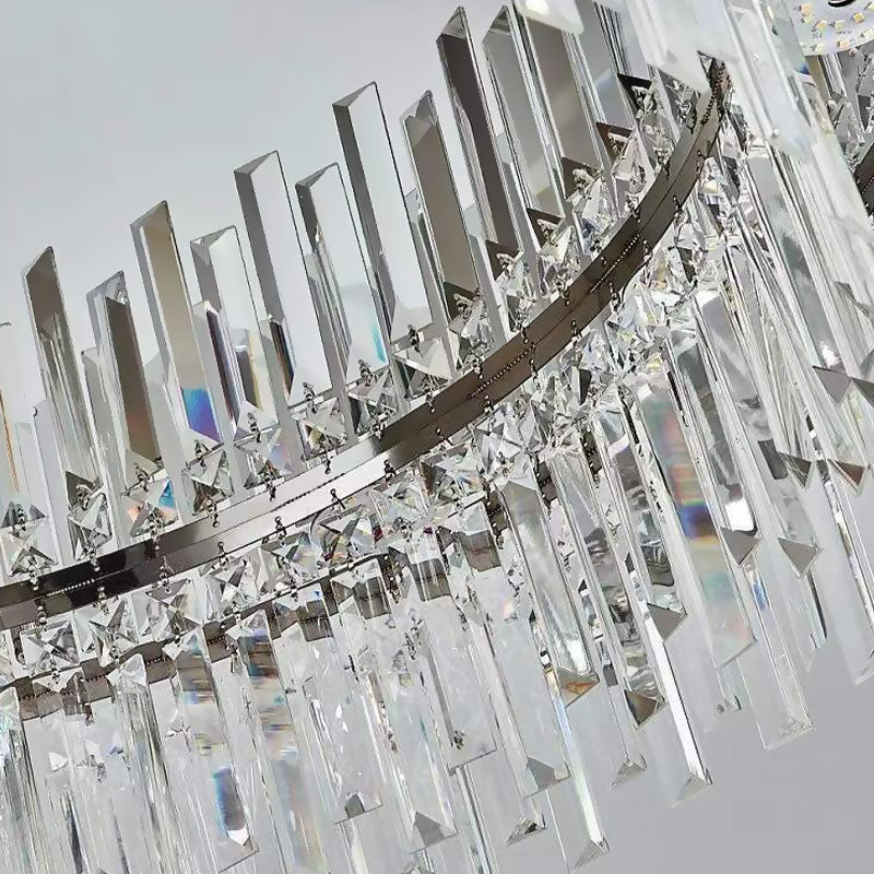 Crystal Ceiling Lamp Round Modern Flush Mount Chrome E12 Dimmable Living Room Bedroom