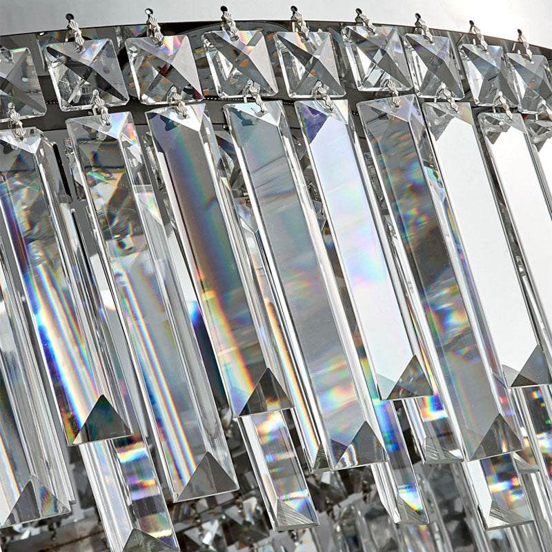 Crystal Ceiling Lamp Round Modern Flush Mount Chrome E12 Dimmable Living Room Bedroom