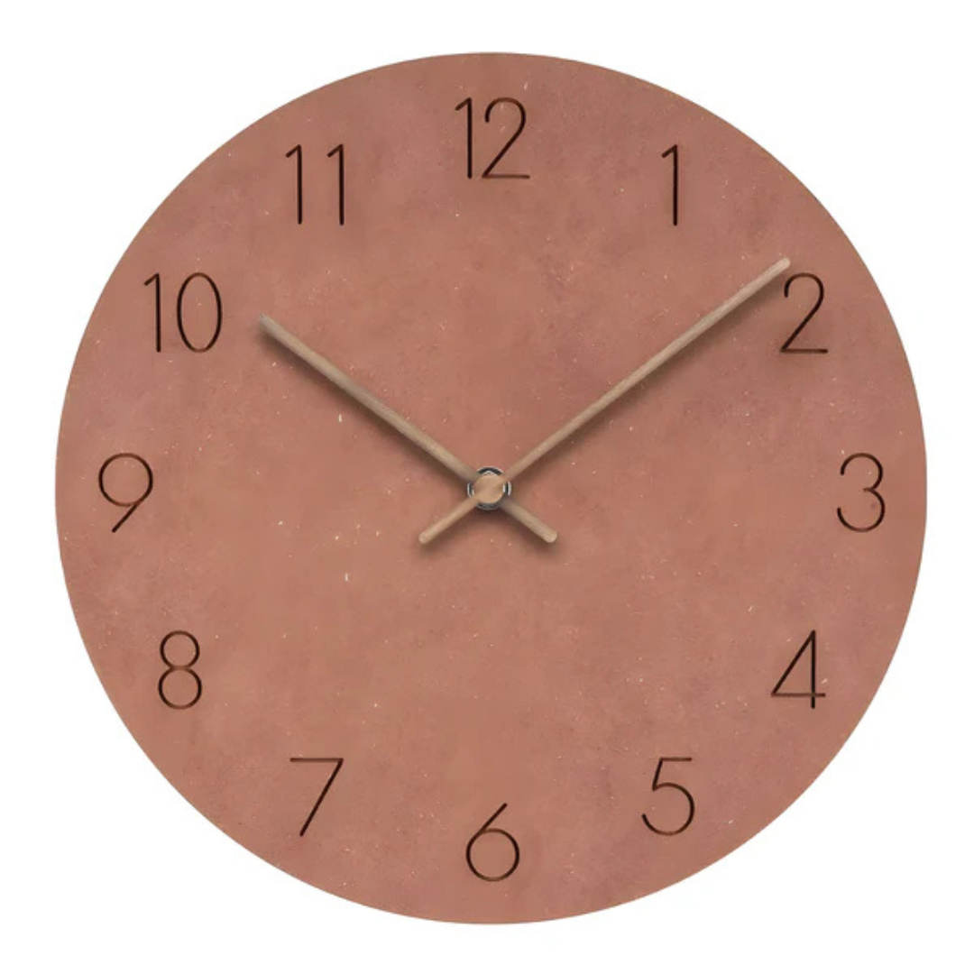 Silent Wooden Wall Clock 29 cm Scandinavian Design Living Room Bedroom Office Decorative Modern Interior | Sansoti