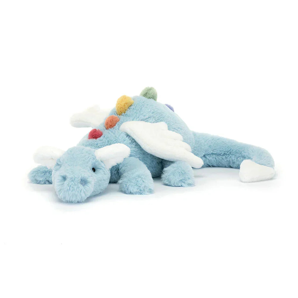 Drakenknuffel Pluche Zacht met Vleugels Fantasie Zeven Kleuren Groen Roze Lavendel Hemelsblauw Handwas Cadeau | Sansoti