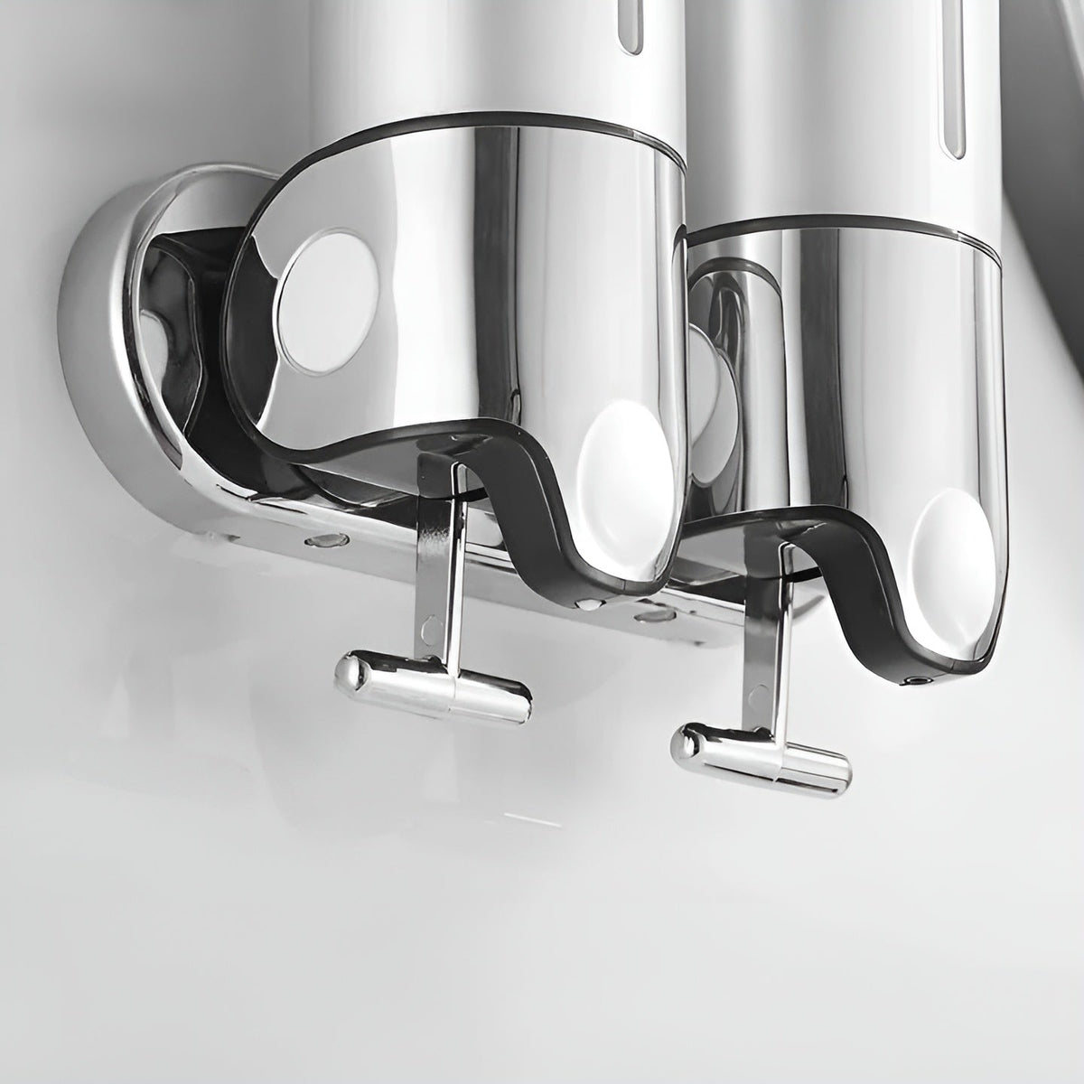 Dispensador de jabón de pared, 500ml, montaje en pared, acero inoxidable, cromado, para baño y cocina, sencillo, doble o triple, jabón líquido | Sansoti