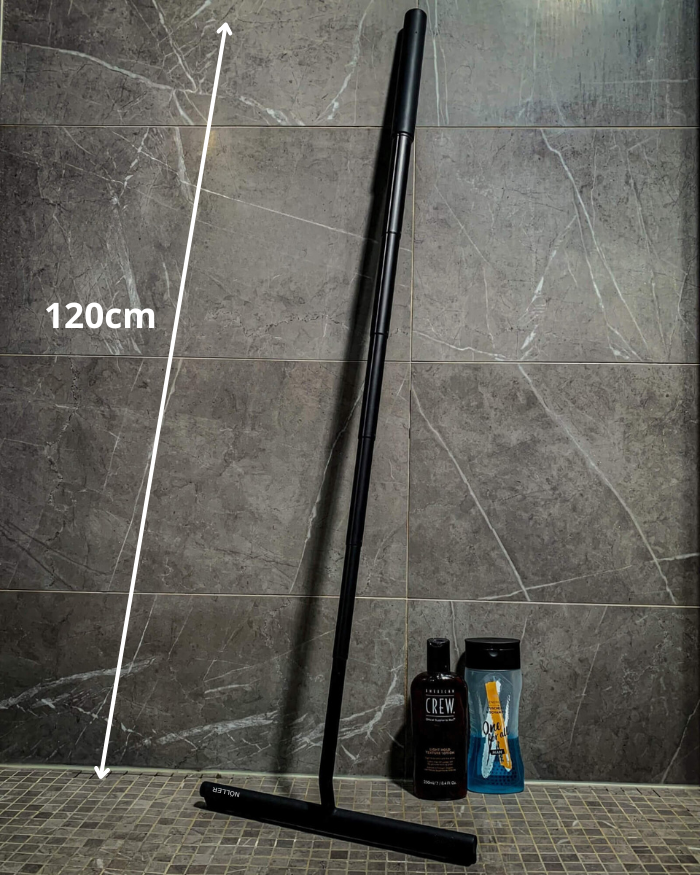 Extendable squeegee with telescopic handle for shower, bathroom and windows - streak-free cleaning, extends to 107 cm | Sansoti
