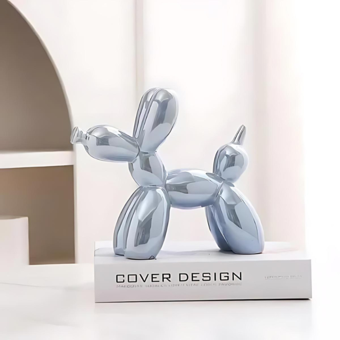 Ceramic Balloon Dog Sculpture 18×22cm Scandinavian Design Decorative Art Object for Living Room Modern Interior | Sansoti