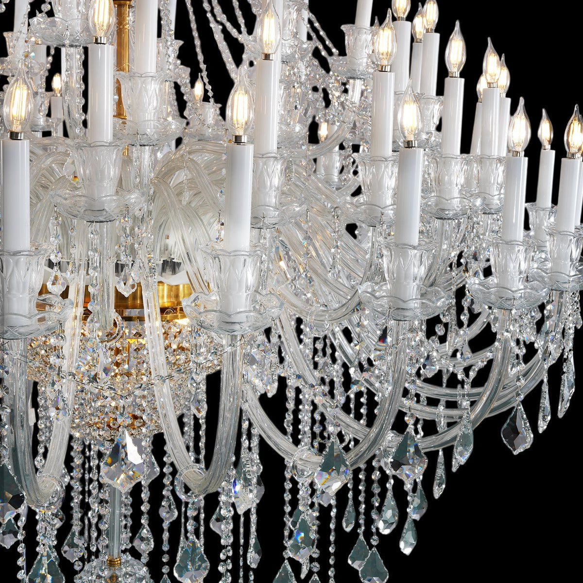 Crystal Chandelier XXL Dimmable 35–90 Light Points Candle-Shaped Adjustable Classic Living Room Dining Room | Sansoti