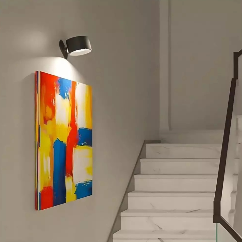 Magnetic Wall Light, Wirelessly Rechargeable, with Remote Control, 360° Rotatable, Dimmable LED Cylinder Mood Light | Sansoti