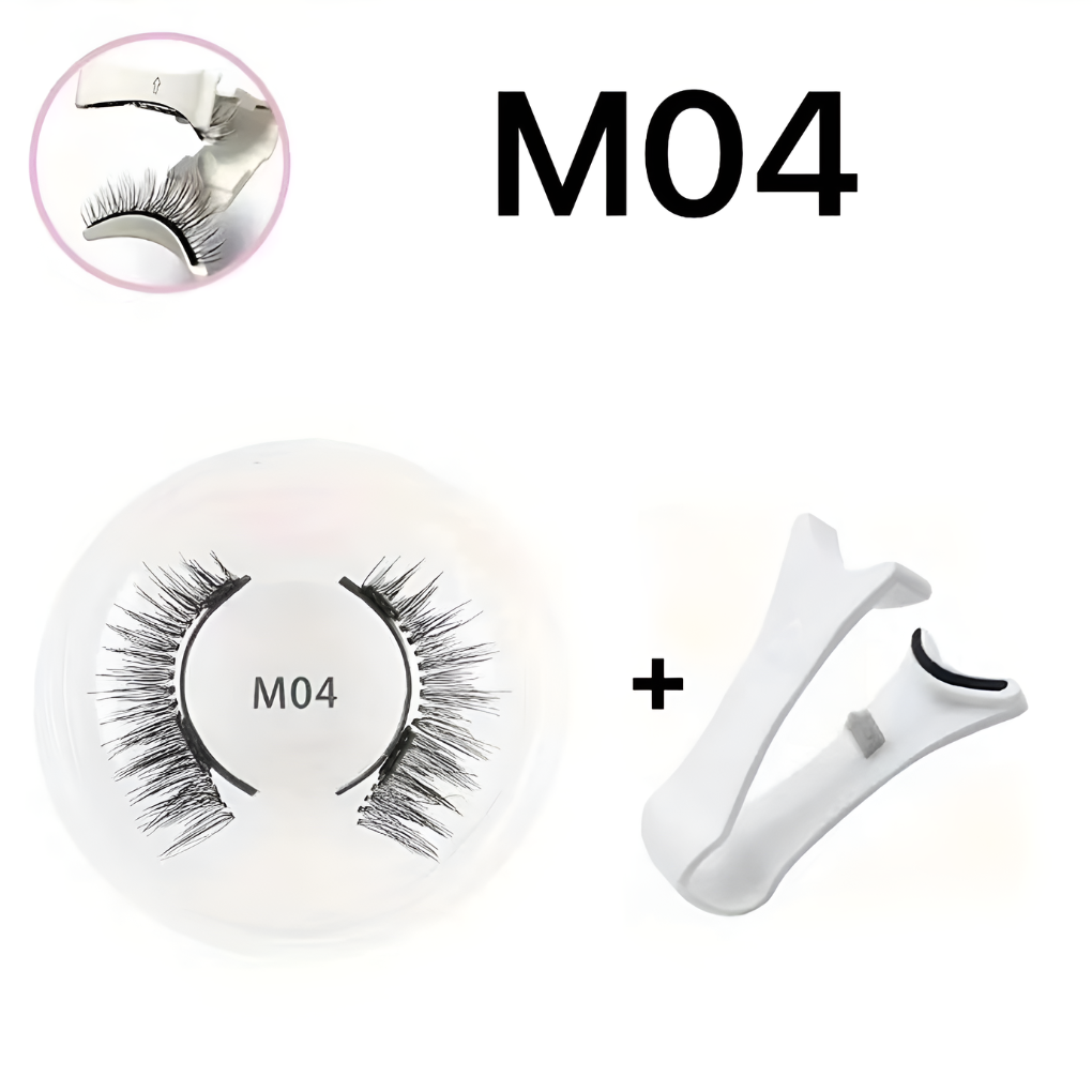Set de faux cils magnétiques avec pince à épiler, réutilisables, application sans colle, aspect naturel | Sansoti