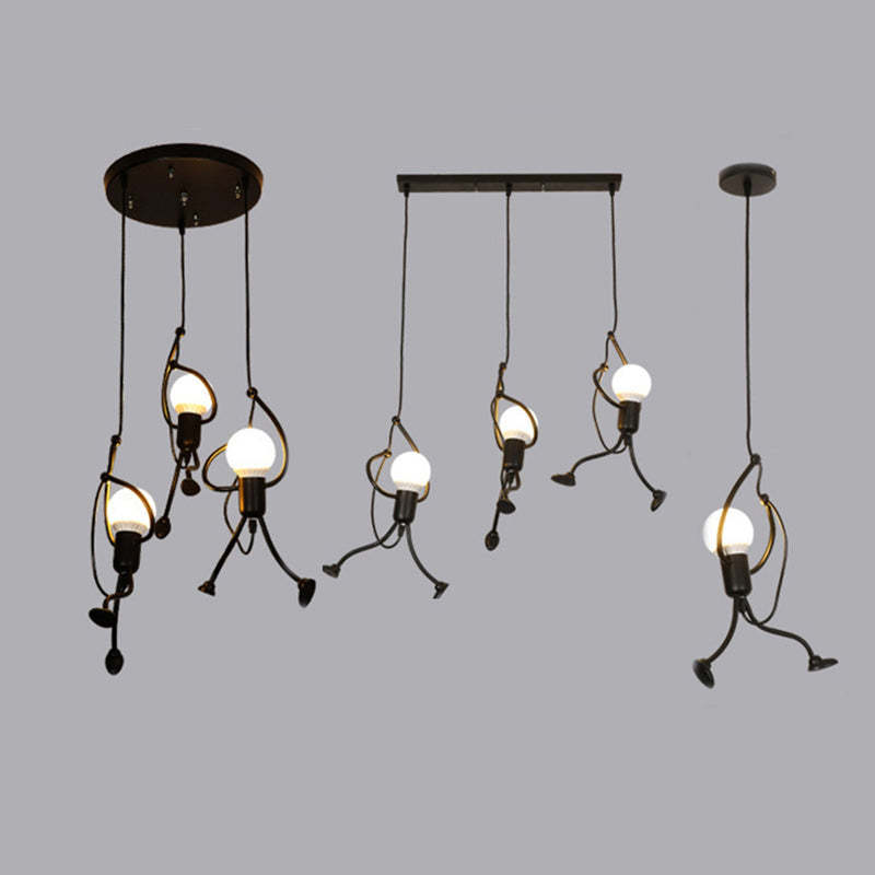 Metalen Hanglamp Figuurvorm LED E27 Zwart Wit Modern Design Woonkamer Eetkamer Slaapkamer Interieur Verlichting | Sansoti