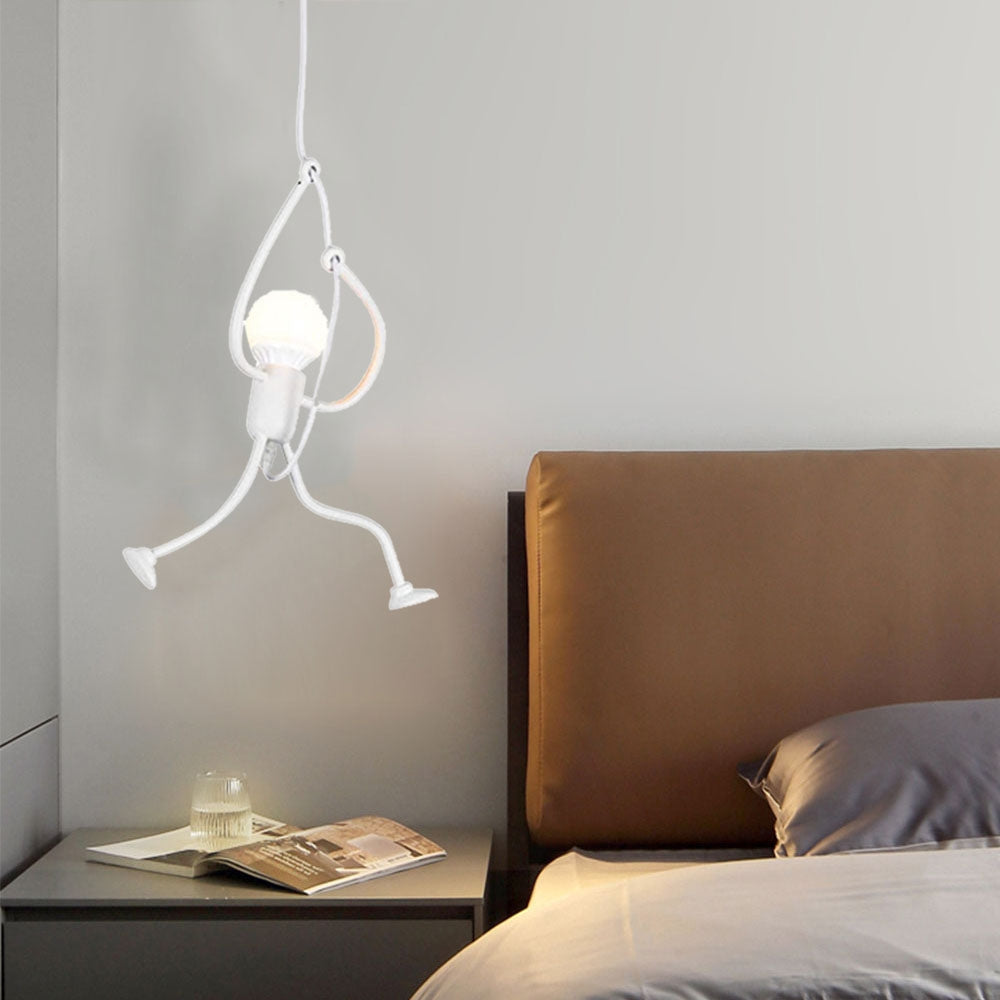 Metall-Hängeleuchte in Figurenform LED E27 Schwarz Weiß Modernes Design Wohnzimmer Esszimmer Schlafzimmer Innenbeleuchtung | Sansoti