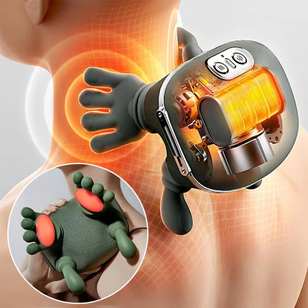 Masseur de cou avec fonction chauffante sans fil, vibrations thérapeutiques, soulagement des tensions musculaires, détente et bien-être | Sansoti