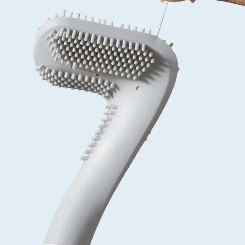 Silikon-Toilettenbürste antibakteriell 36 cm Wandhalter Schnell trocknend Flexible Borsten Badezimmerzubehör | Sansoti