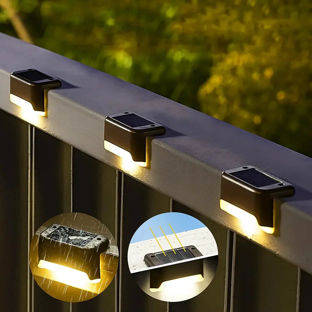 Solar Lamps Outdoor Set of 4 ABS IP65 Warm White Motion Sensor Terrace Driveway Garden Automatic Solar Power Wireless Wall Lamp Outdoor Lamp | Sansoti