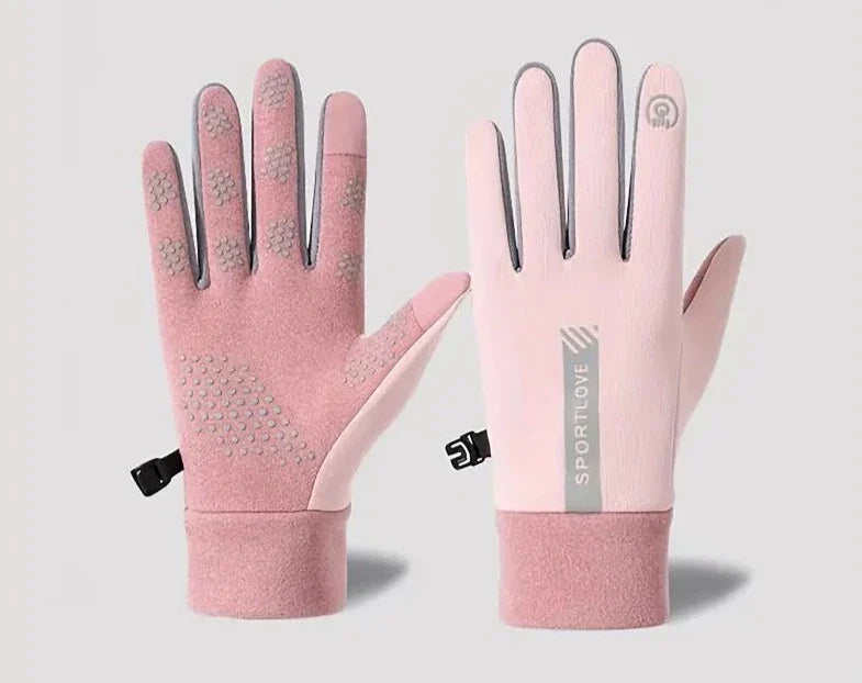 Thermal Gloves with Touchscreen and Non-Slip Grip for Outdoor Activities Winter Black Gray | Sansoti
