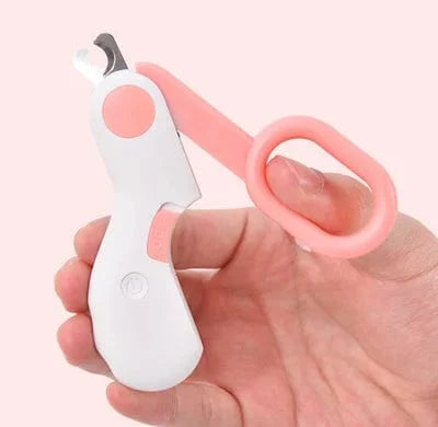 Pet Nail Scissors LED Plastic Pink Blue Dog Cat Nail Clipper with Light Safe Trimming Care | Sansoti
