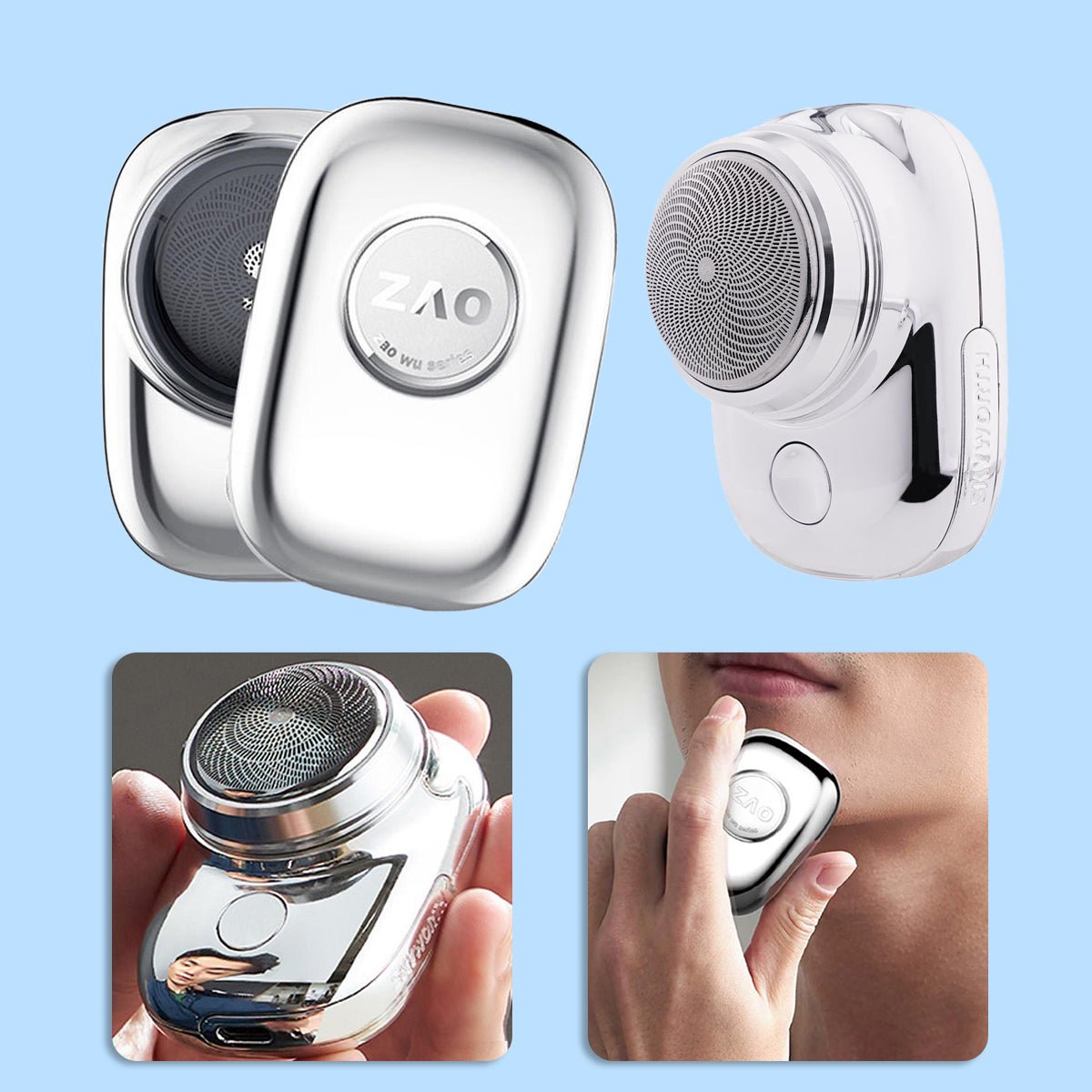 Rasoir électrique compact pour homme, rechargeable par USB, résistant à l’eau, format voyage, 60 min d’autonomie, rasage sans fil | Sansoti