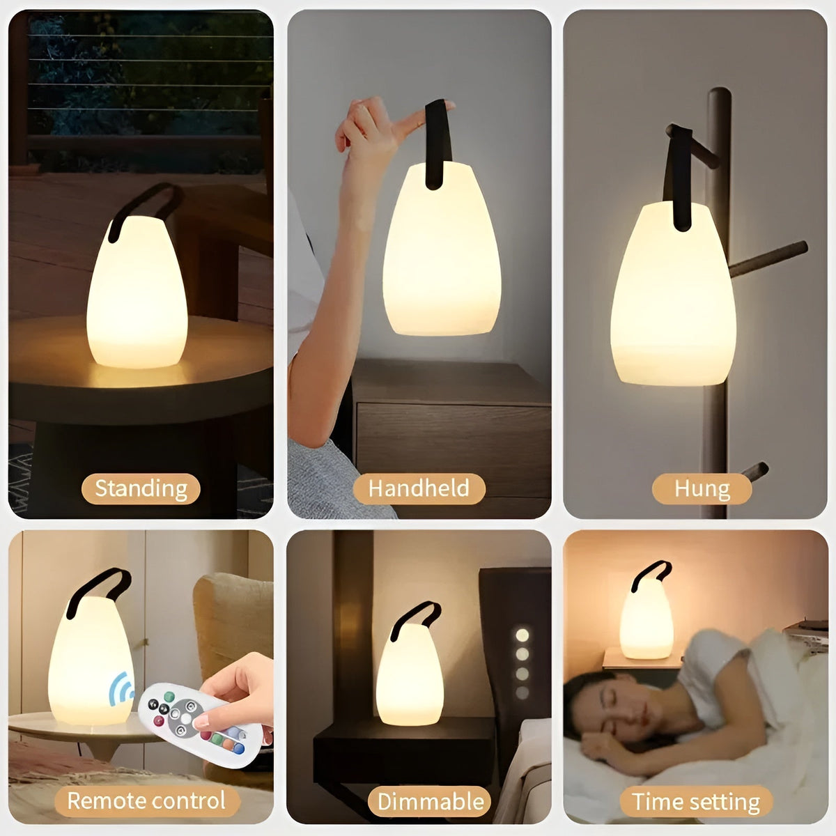 Wireless LED Table Lamp Waterproof RGB Dimmable Rechargeable | Sansoti