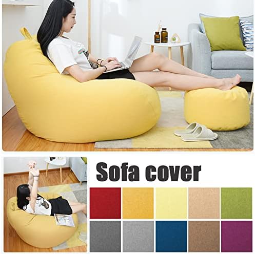 Beanbag Cover Polyester Ergonomic Design Without Filling Removable Washable 80x90 100x120 cm Living Room Bedroom | Sansoti