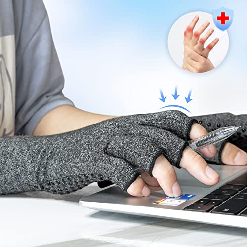 Fingerless Compression Gloves Arthritis Support Breathable Comfort Daily Use Elastic Wrist Support | Sansoti
