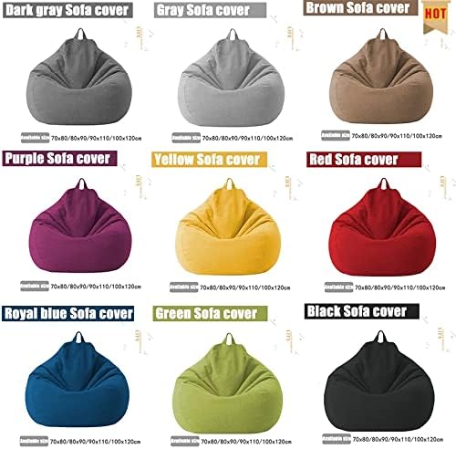Removable Bean Bag Cover XL Linen-Look Washable Lounge Relaxation Cover Ergonomic Comfort Fillable Bean Bag Cover | Sansoti