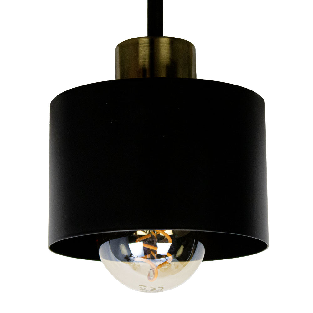 Ceiling Lamp 3 Lights Black Gold Metal E27 Ø30cm Modern Design | Sansoti