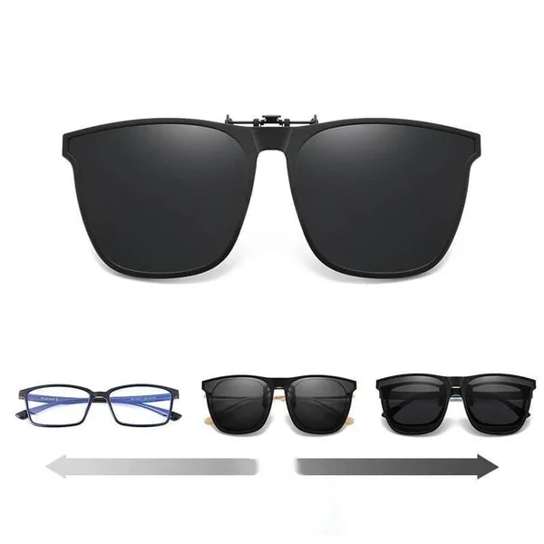 Clip-on lunettes de soleil avec embouts magnétiques Verres polarisants Protection UV400 pour porteurs de lunettes | Sansoti