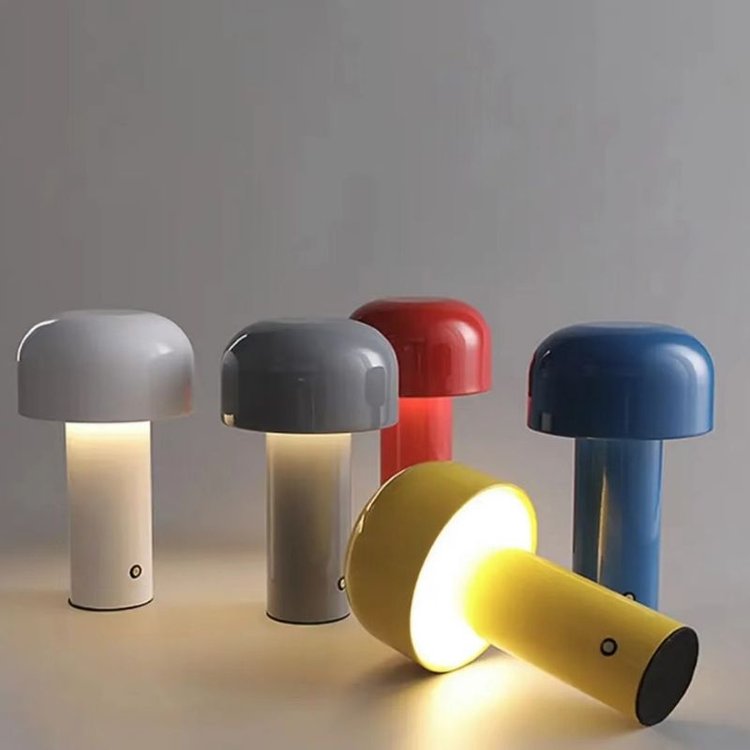 Rechargeable Mushroom Table Lamp | Wireless LED Ambient Lighting with Dimming Function for Indoor & Outdoor Use | Sansoti