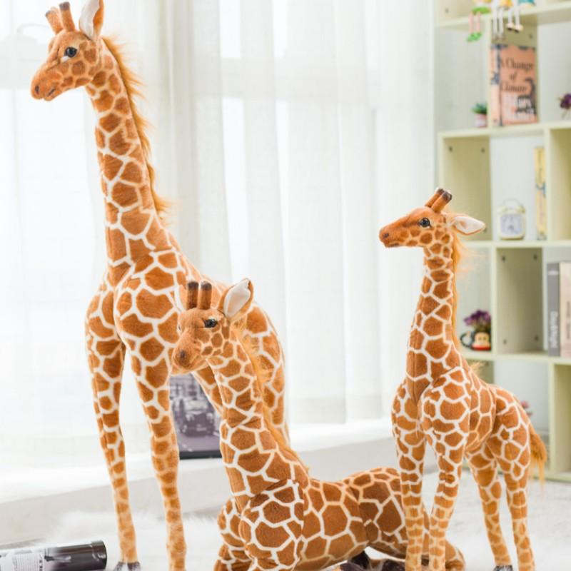 Peluche girafe XXL en tissu doux – décoration de chambre d’enfant, animal debout de 80 à 140 cm, cadeau pour enfants | Sansoti