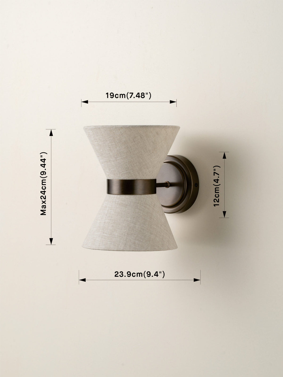 Wandlamp Linnen Design Brons Up Down G9 Wandverlichting Modern | Sansoti