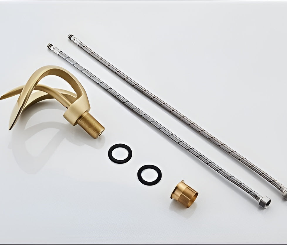 Robinet de lavabo design cascade mitigeur laiton moderne | Sansoti