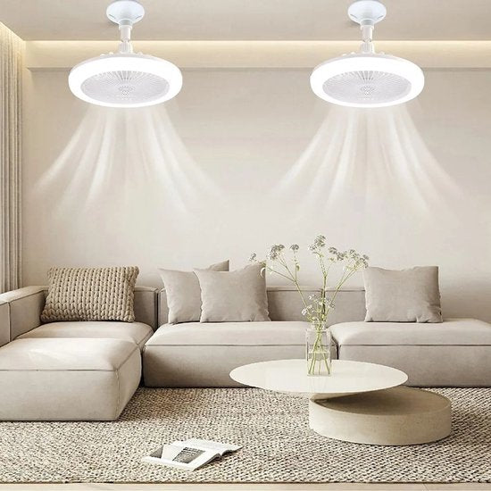 Ceiling fan with light and remote control, E27 socket, LED, 2100 lumens, cooling for bedroom and living room | Sansoti