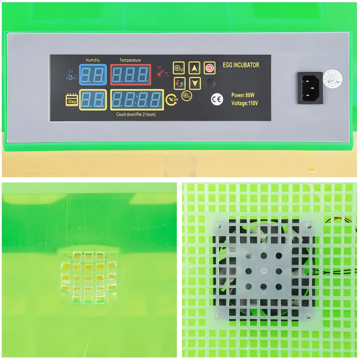 Broedmachine voor 56 Eieren met Digitale Temperatuurregeling Automatisch Keren en LED Display Thuiskweek | Sansoti