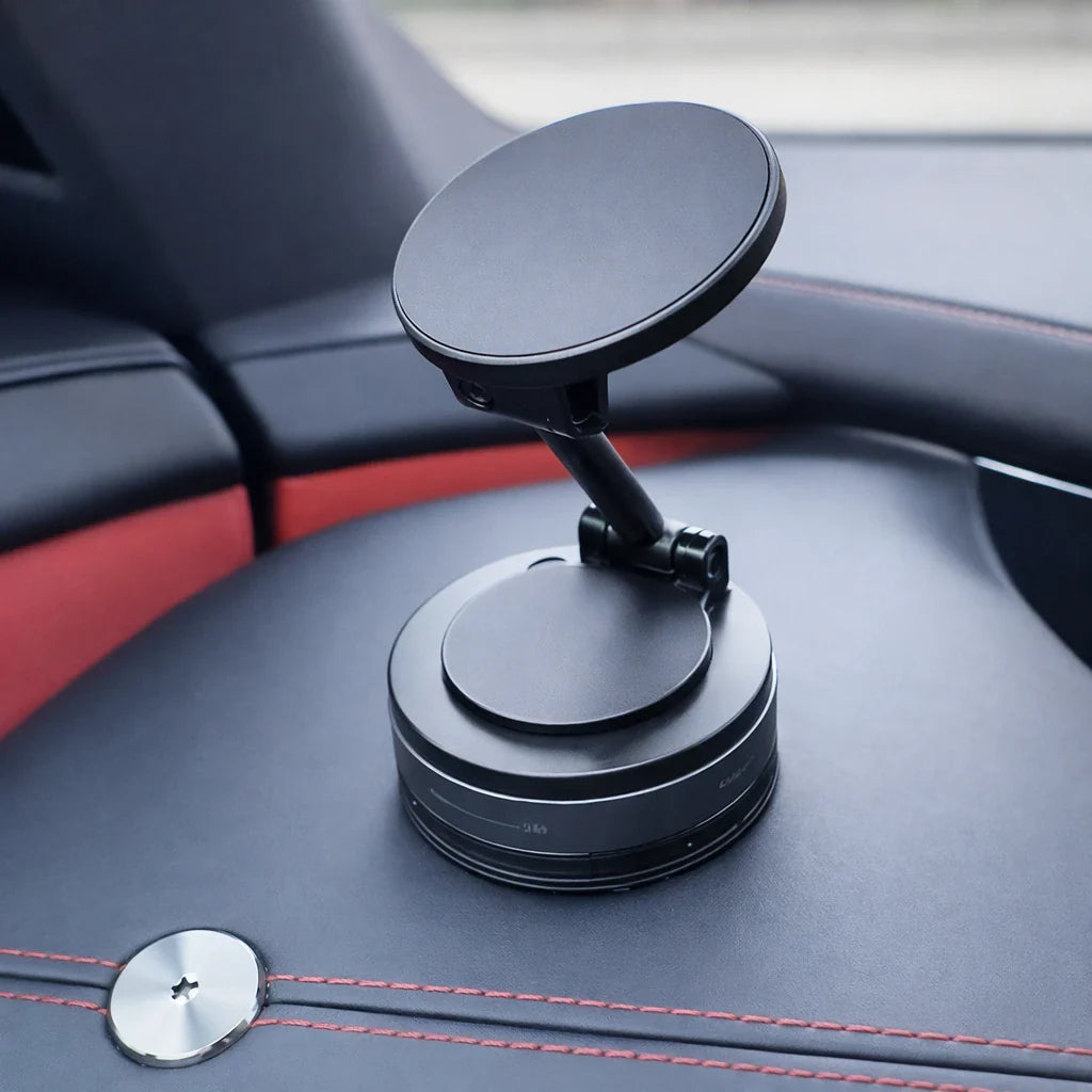 Magnetic Phone Holder with Vacuum Suction Cup for Dashboard and Windshield – Full 360° Rotation | Sansoti