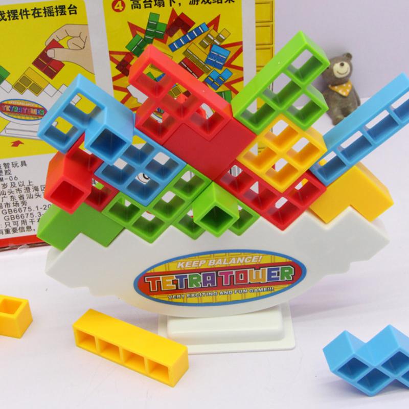 Stacking Balance Game for Children with Colored Blocks Challenging Balance Motor Skills Development Educational | Sansoti