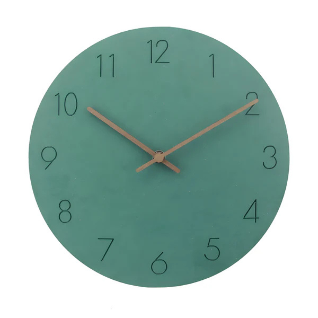 Silent Wooden Wall Clock 29 cm Scandinavian Design Living Room Bedroom Office Decorative Modern Interior | Sansoti