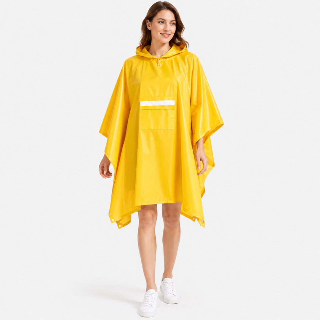 Rain Poncho for Adults with Storage Bag Adjustable Hood Water-Repellent Outdoor Hiking Festival Camping | Sansoti
