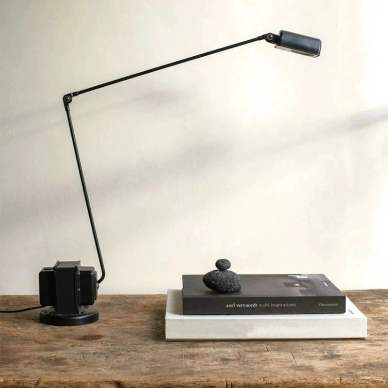 Verstelbare LED Bureaulamp met Gelede Arm Zwart Wit Rood Geel Nikkel Dimbaar Tafelverlichting Werklamp | Sansoti