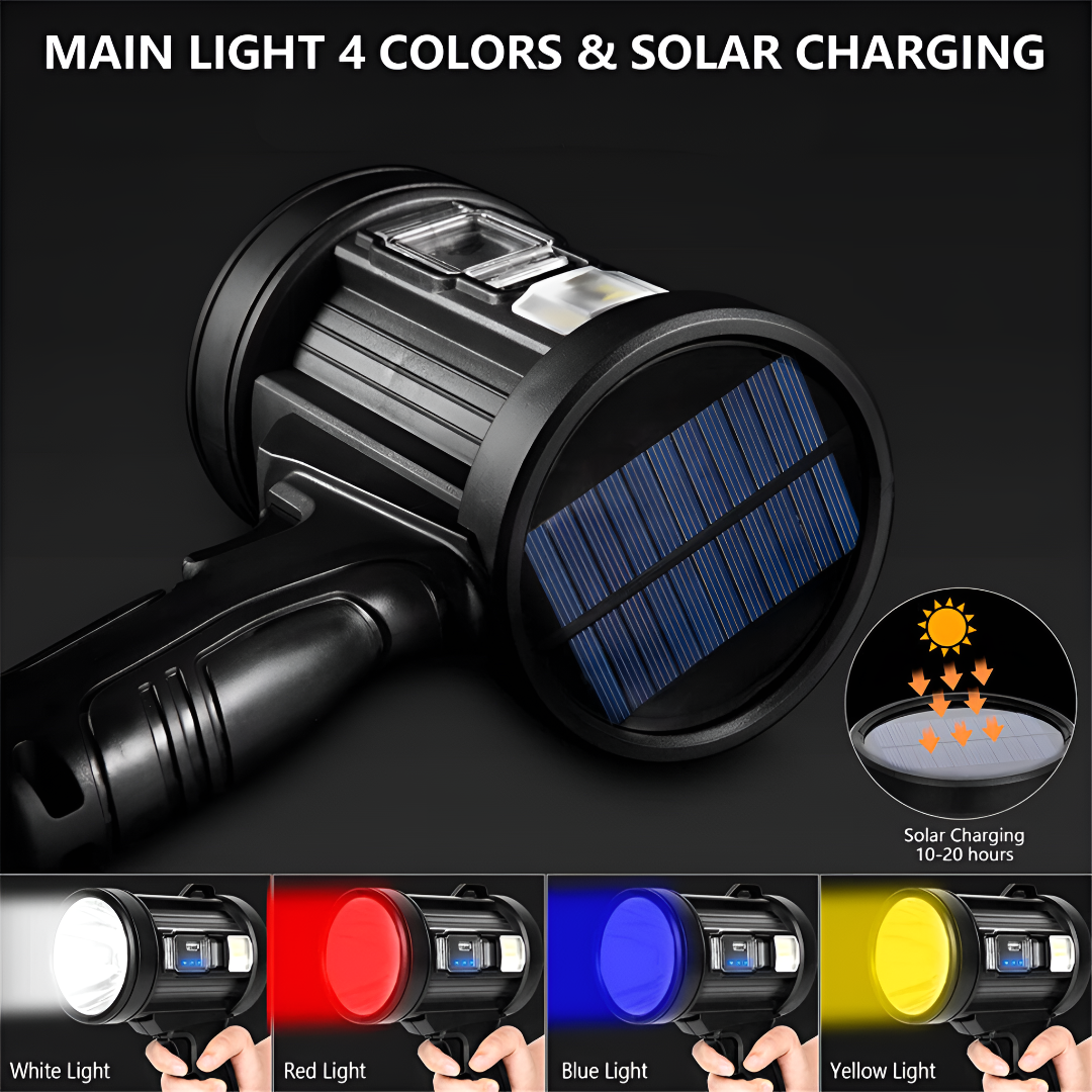 Oplaadbare LED Zaklamp 100000 Lumen Verstelbare Kleuren Waterdicht Professioneel voor Outdoor Camping | Sansoti