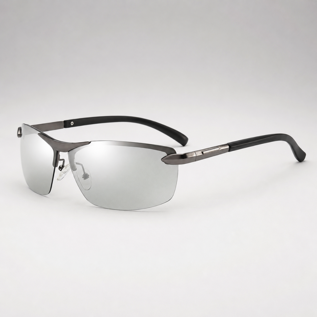 Leichte polarisierte Sonnenbrille mit Halbrand, photochromatisch, UV400-Schutz, für Sport, Radfahren und Autofahren | Sansoti