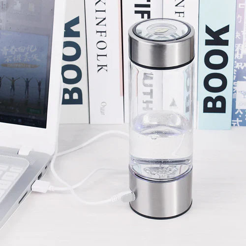 Bouteille d'eau hydrogène portable rechargeable USB 420ml inox | Sansoti