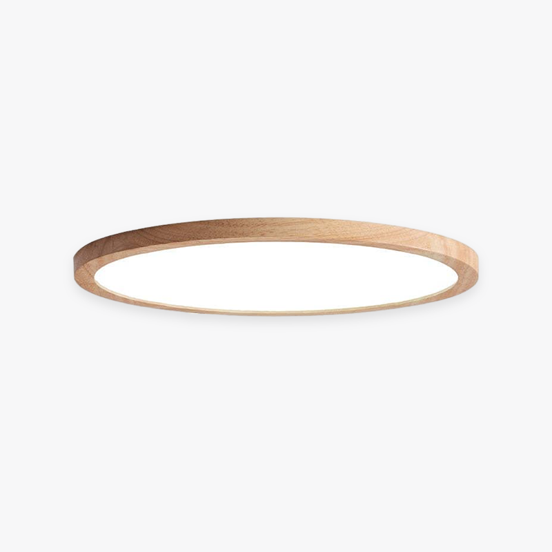 Round Wooden Ceiling Light LED Dimmable Modern Scandinavian Design for Living Room Bedroom Study | Sansoti