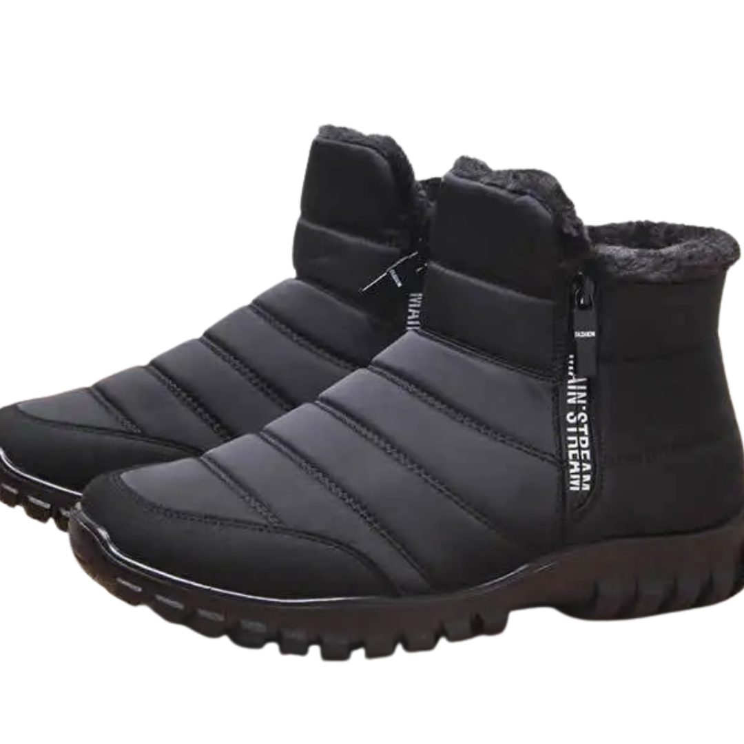 Waterproof Men's Boots with Side Zipper for Winter Weather, Snow and Ice, Warm Lining, Sturdy Grip, Non-Slip | Sansoti
