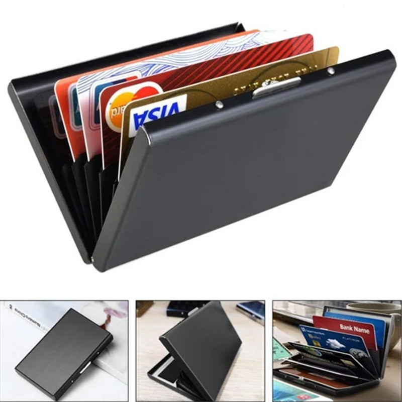 Kartenhalter mit RFID-Schutz Metall-Cardclip Silber Schwarz Gold | Sansoti