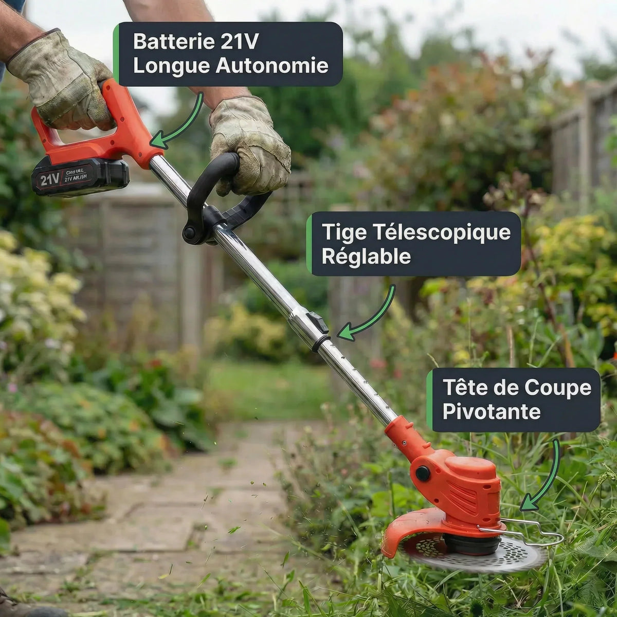 Cordless Lawn Mower Garden Brush Cutter Grass Trimmer Weed Control Pruning Tools Garden Maintenance Lawn Care | Sansoti