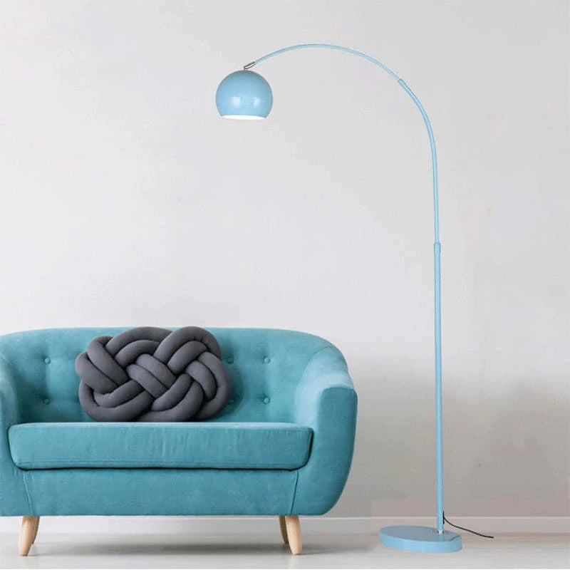 Stehlampe Bogenform LED, Metall, schwarz blau gelb rosa silber gold, dimmbar, Wohnzimmer Schlafzimmer | Sansoti